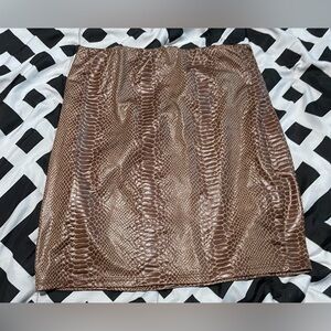 Windsor Brown Snakeskin Mini Skirt